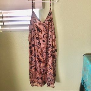 Paisley camisole boho mini dress